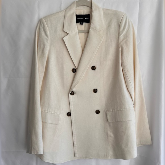 Who What Wear Linen Double Breasted Blazer - Picture 9 of 9